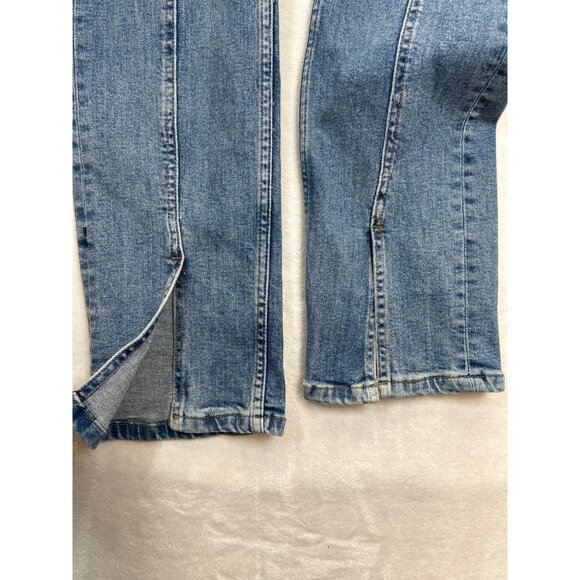 Zara Jeans Womens 6 Blue Denim Straight Skinny Split Ankle High Rise - Picture 4 of 10